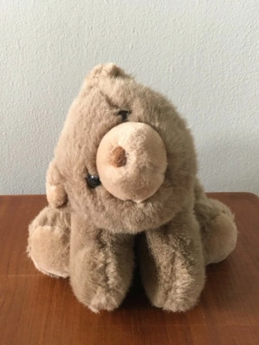 Vintage Taupe Chosun Europe Curious Sitting Baby Teddy Bear Cub Plush 10" Korea